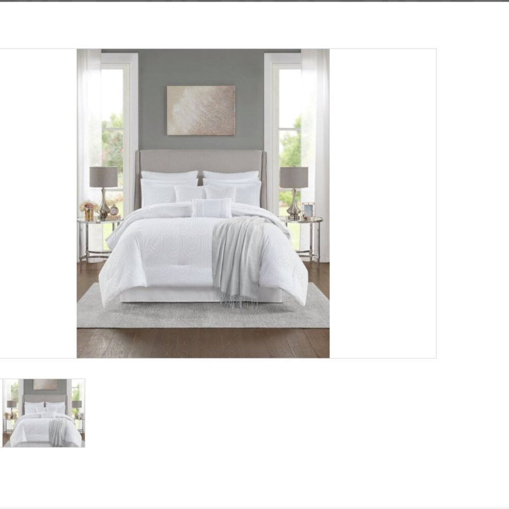 Jla Home Monroe 14-Pc. Queen Comforter Set - White